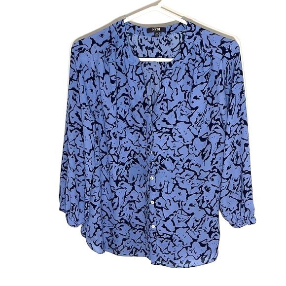 NYDJ 15 Bundle Pack 3/4 Sleeve Mandarin-Collar Pleated Blouse Different Print XS - Picture 12 of 15